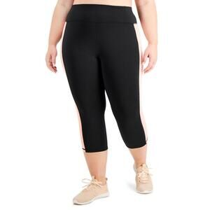 Ideology Womens Activewear Plus Size Colorblock Capri Leggings Size 3X